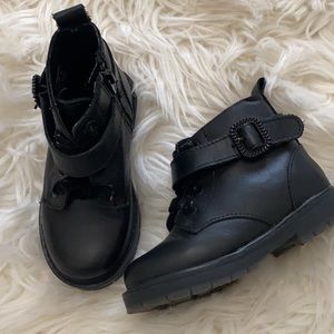 Toddler Girl Black Booties